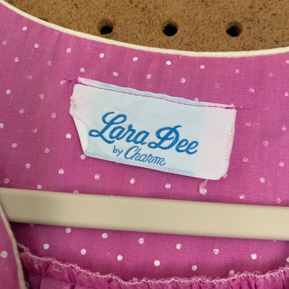 Vintage Laura Dee Intimates Slip Night House Dress Dainty Cottagecore Purple Bow - Picture 5 of 9